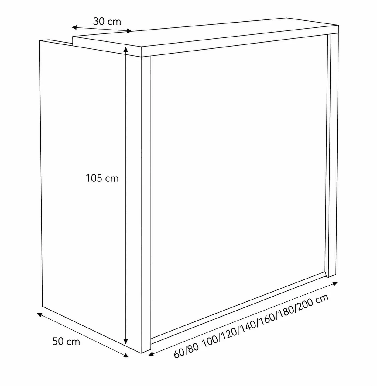 Mostrador de Recepción – Modelo Compact Medidas