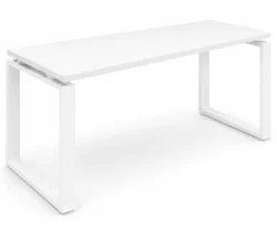 Escritorio con Estructura Metálica Marco Cerrado Blanco – Diseño Elegante