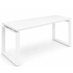 Escritorio con Estructura Metálica Marco Cerrado Blanco – Diseño Elegante