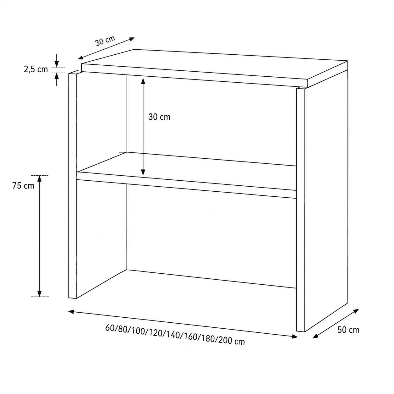 Mostrador de Recepción – Modelo Compact Medidas interior