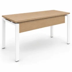 Mesa para Oficina | Estructura Metálica Marco Abierto Blanco - Estilo Profesional