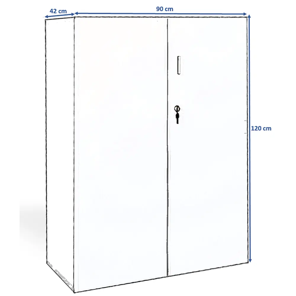 Armario de Oficina con Puertas Altas y 3 Estantes medidas