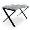 mesa estructura metálica cruzada, medidas