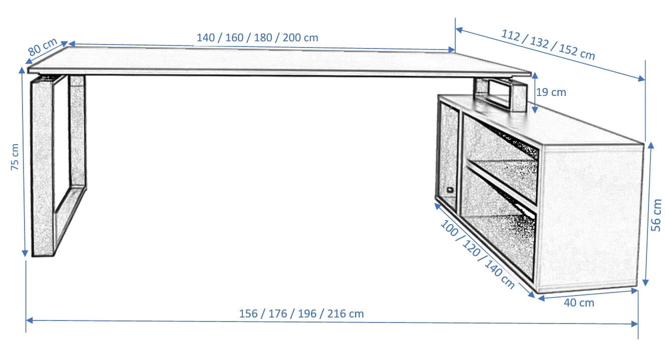 MEDIDAS MESA + MUEBLE CON ESTANTES MEDIDAS MESA + MUEBLE CON ESTANTES