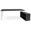 mesa + mueble con estantes gris. marco abierto blanco dcha