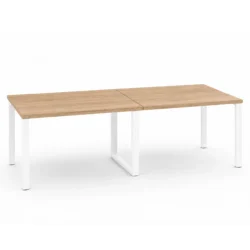 Mesa de Reunión Grande | Estructura Metálica Blanca - Ideal para Equipos