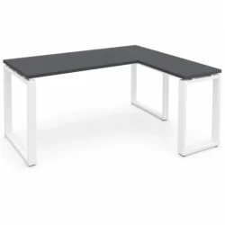 Mesa en L - Marco Metálico Cerrado Blanco