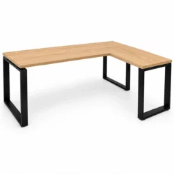 Mesa en L – Marco Metálico Cerrado Negro