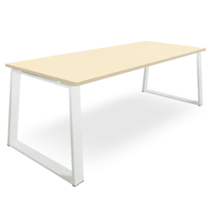 escritorio con marco piramidal blanco, maple