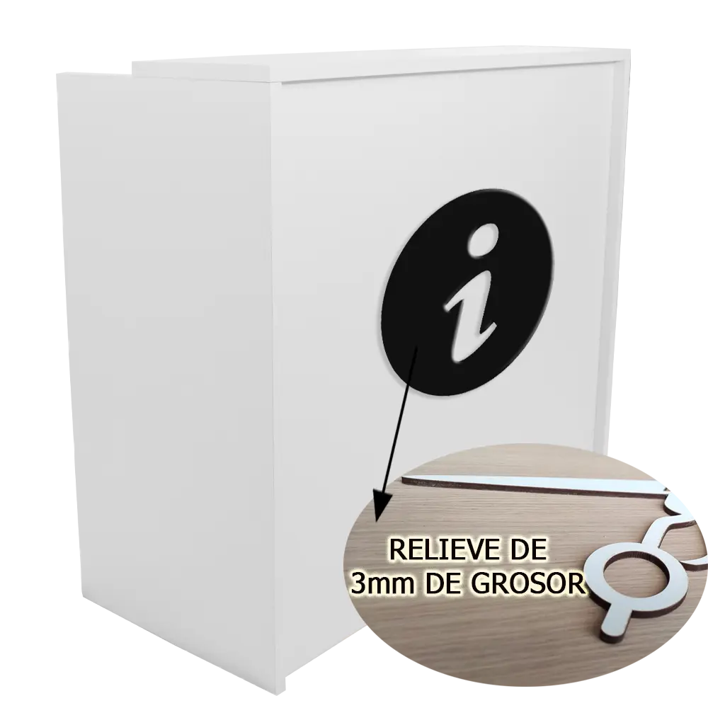 mostrador de recepción punto de información, blanco