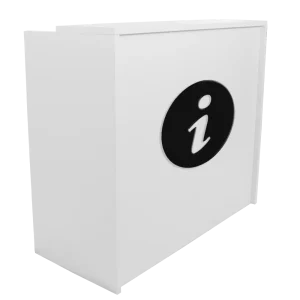 mostrador de recepción punto de información, blanco