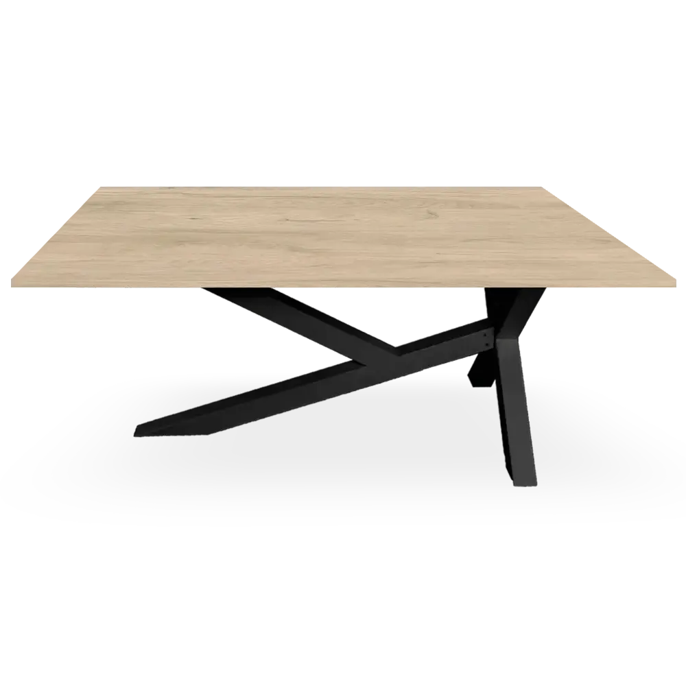 mesa xy patas negras, roble