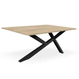 mesa xy patas negras, roble