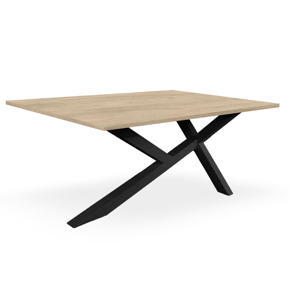 mesa xy patas negras, roble