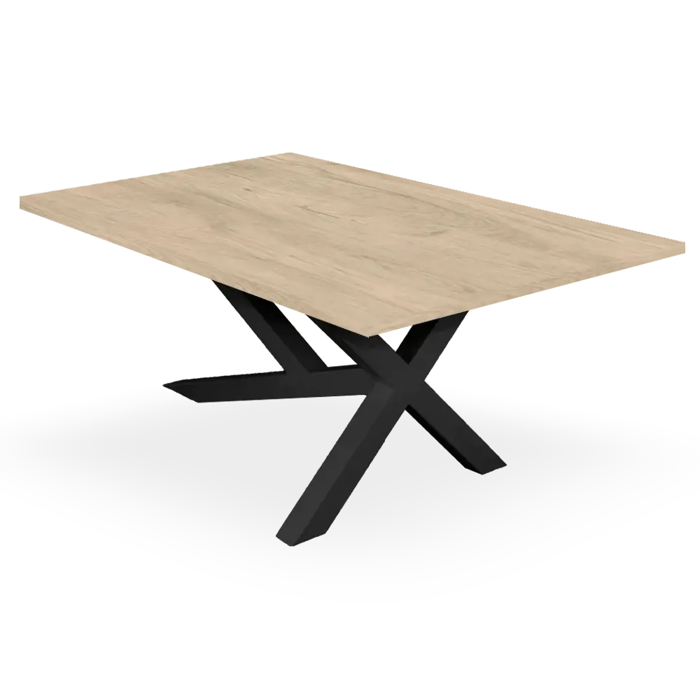 mesa xy patas negras, roble
