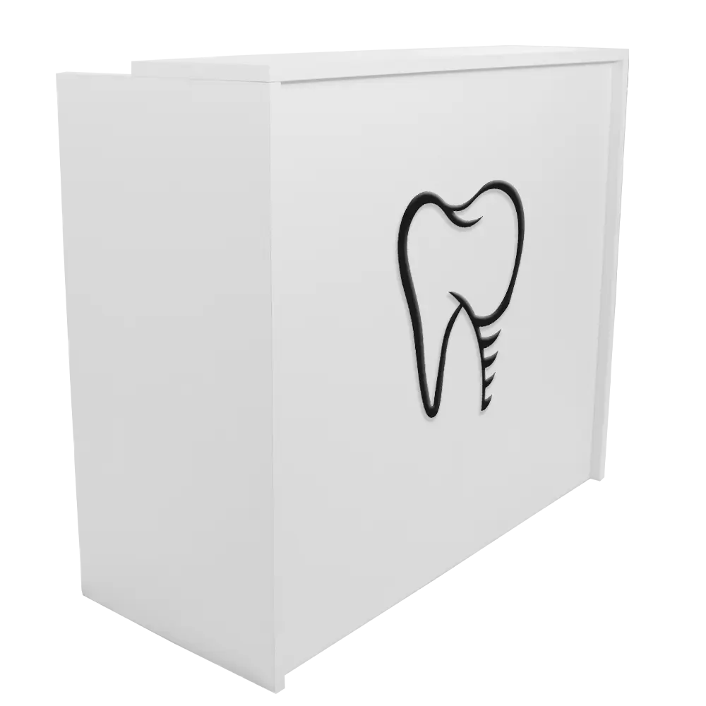 mostrador recepción clínica dentista, blanco