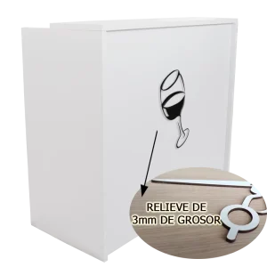 mostrador de recepción vinoteca, blanco