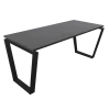 mesa piramidal invertida, marco cerrado negro, gris