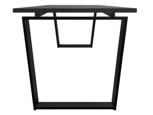 mesa piramidal invertida, marco cerrado negro, detalle gris