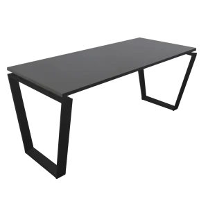 mesa piramidal invertida, marco cerrado negro, gris