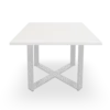 mesa de reunión cuadrada blanca. Marco gris