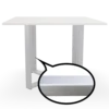 mesa de reunión cuadrada blanca. Marco gris