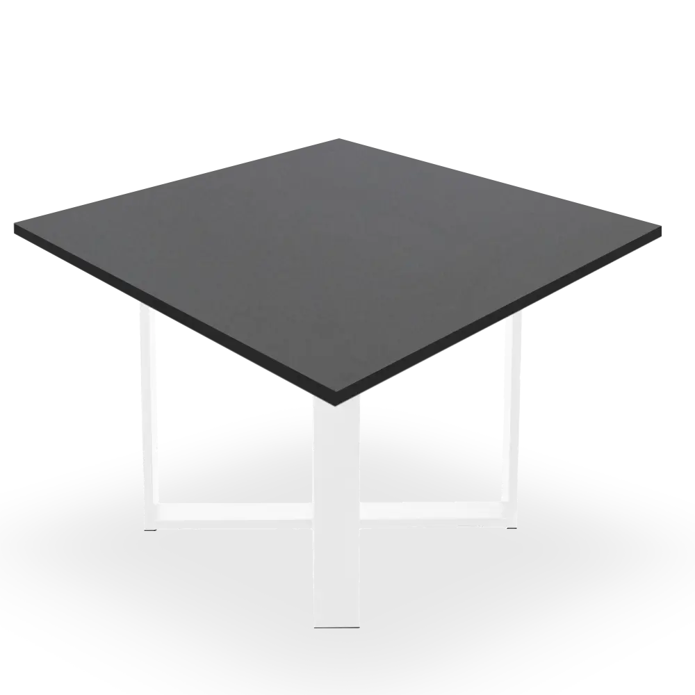 mesa de reunión cuadrada gris. Marco blanco