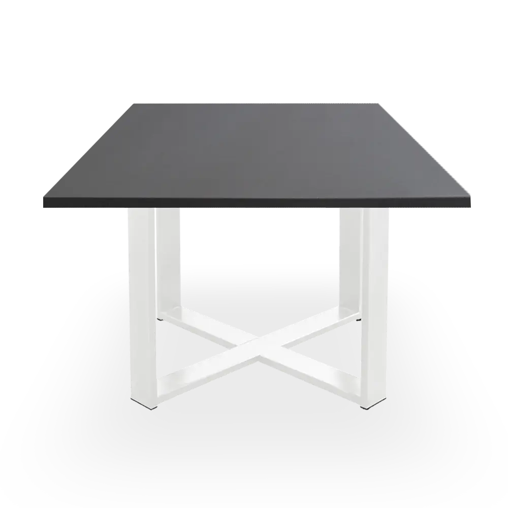 mesa de reunión cuadrada gris. Marco blanco