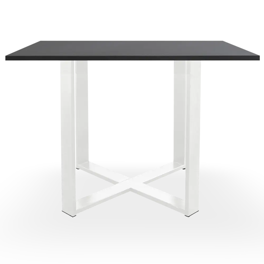 mesa de reunión cuadrada gris. Marco blanco