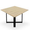 mesa de reunión cuadrada roble. Marco negro