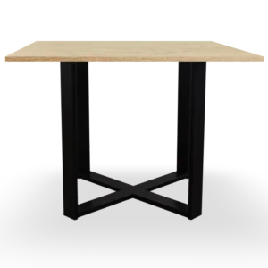 mesa de reunión cuadrada roble. Marco negro