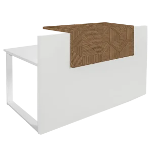 Mostrador de Recepción con Estructura Metálica Blanca – Modelo Basic | Diseño Kubic