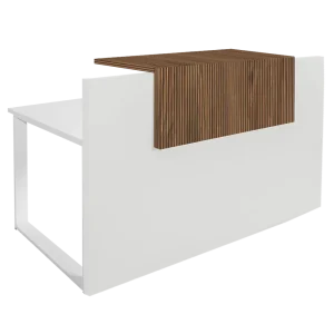 Mostrador de Recepción con Estructura Metálica Blanca – Modelo Basic | Diseño Milos