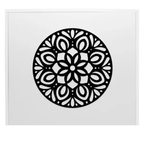 Mostrador Recepción. Mosaico circular blanco frontal