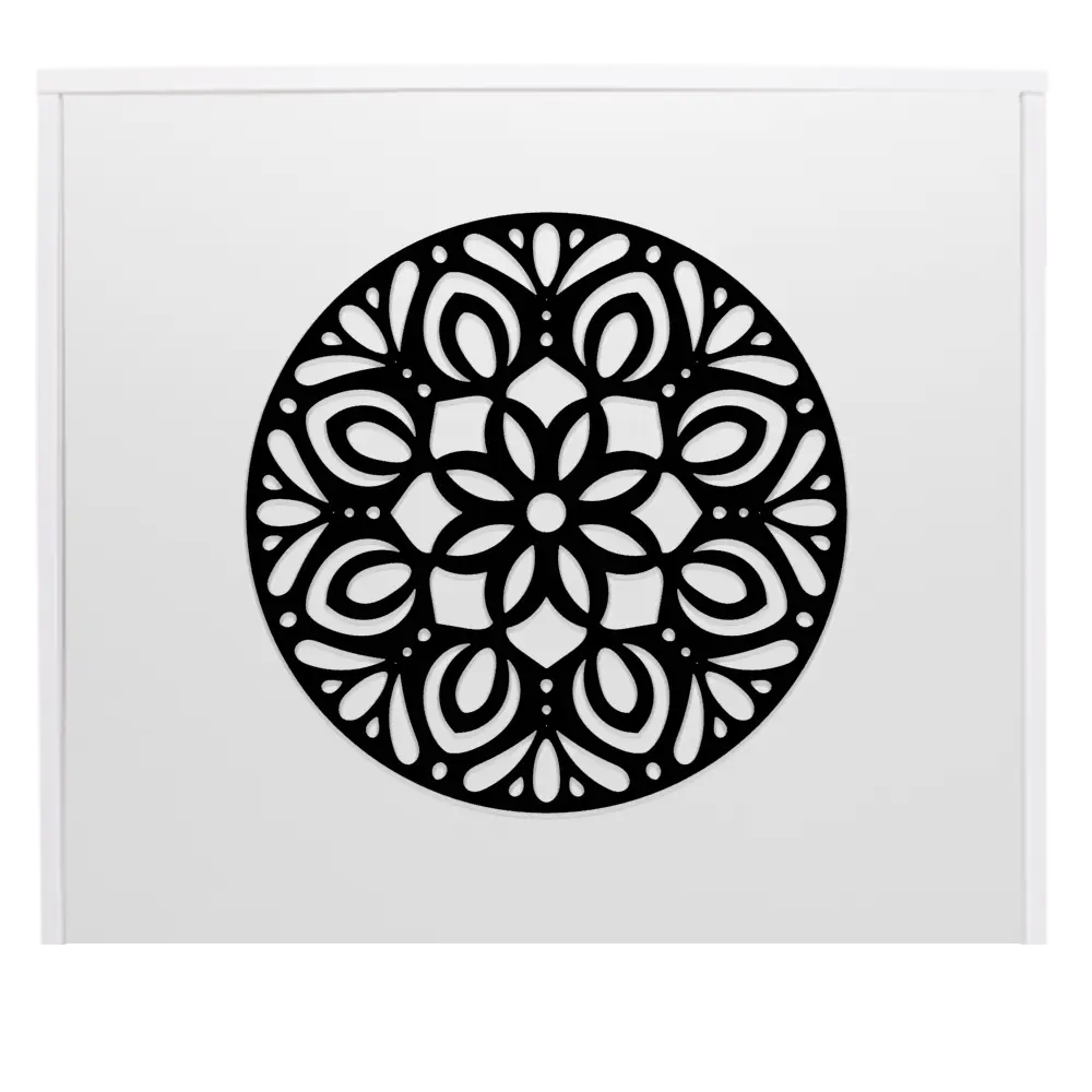 Mostrador Recepción. Mosaico circular blanco frontal Mostrador Recepción. Mosaico circular blanco frontal