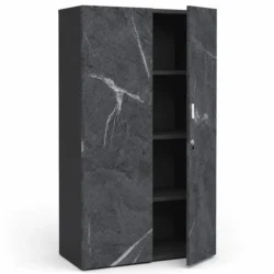 Armario de Oficina Puertas Altas - 4 Estantes | Diseño Piedra