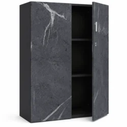 Armario de Oficina Puertas Altas – 3 Estantes | Diseño Piedra