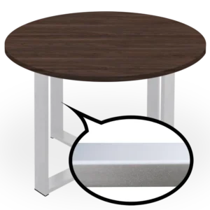 mesa redonda nogal. Marco gris