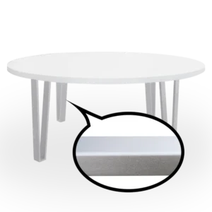 Mesa de Centro Baja blanca. Estructura gris