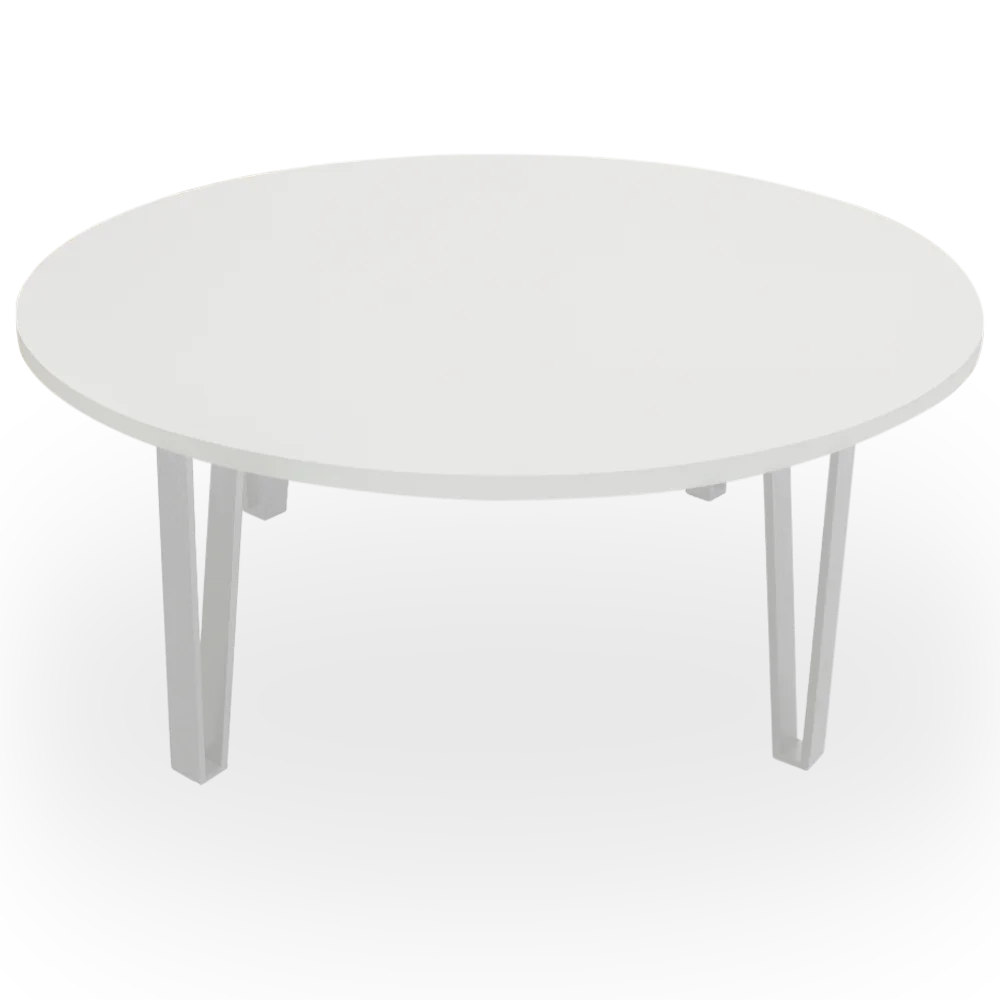 Mesa de Centro Baja blanca. Estructura gris