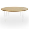 Mesa de Centro Baja roble. Estructura blanca