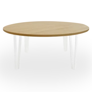 Mesa de Centro Baja roble. Estructura blanca