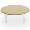 Mesa de Centro Baja roble. Estructura blanca