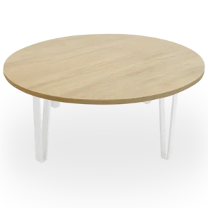 Mesa de Centro Baja roble. Estructura blanca