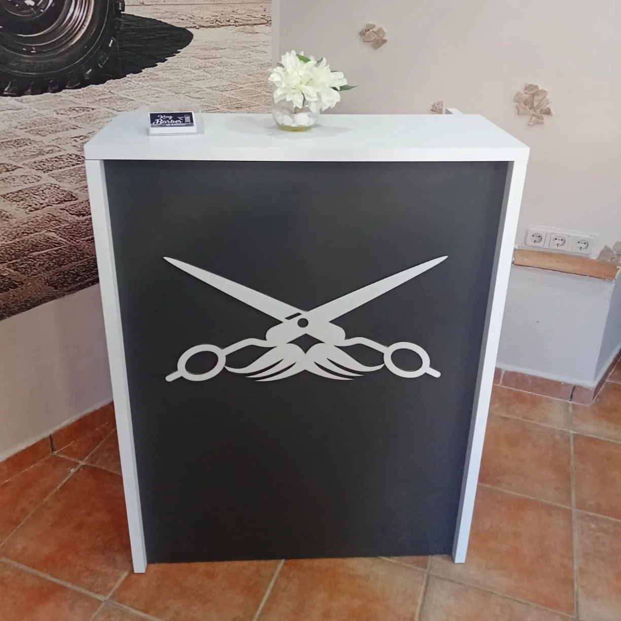 mostrador para peluquería - gris