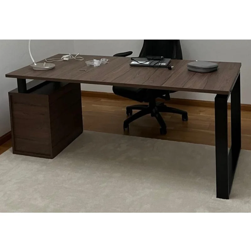 mesa con cajonera nogal 1