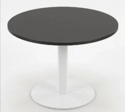 Mesa Redonda de Reunión - Pie Central Metálico Blanco
