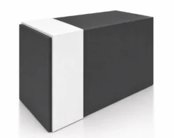 Mostrador de Recepción Atenea – Diseño Gris Antracita y Blanco