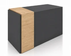 Mostrador de Recepción Atenea – Diseño Gris Antracita y Roble